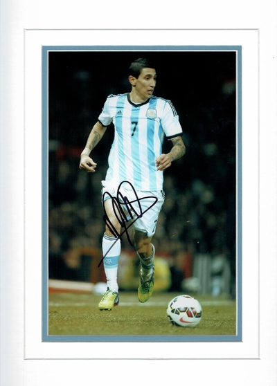 Angel Di Maria signed 12 x 8