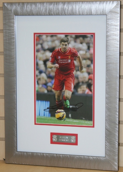 Steven Gerrard signed 12 x 8