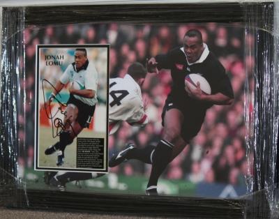 Jonah Lomu signed 9 x 7 photo