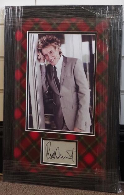 Rod Stewart hand signed display