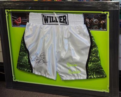 Deontay Wilder signed trunks
