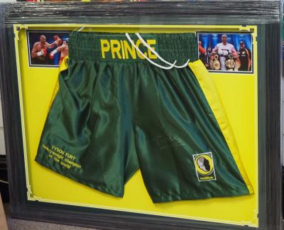 Tyson Fury signed boxing trunks