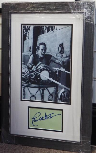 Signed Charlton Heston display