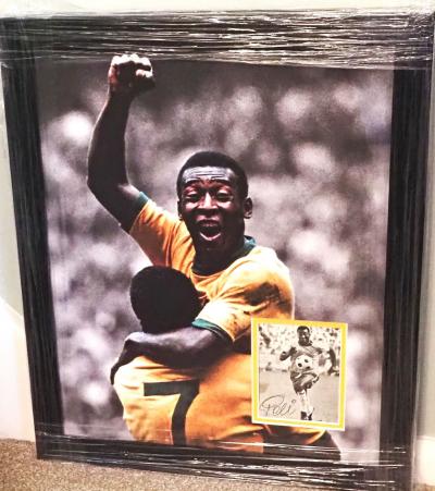 Pele hand signed photograph